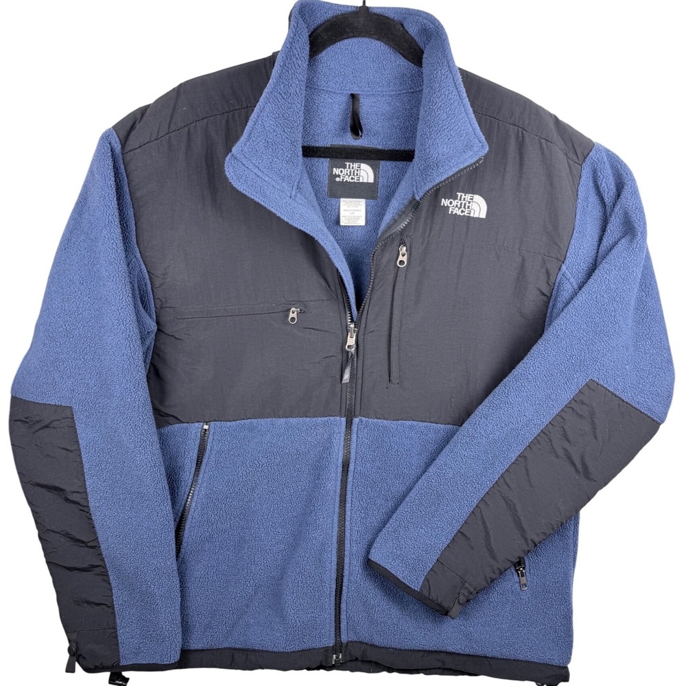 The North Face Denali Polartec Fleece Jacket Mens Large Blue Black Full Zip